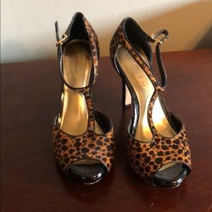 T-strap leopard heels!